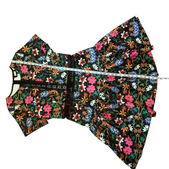 Alexia Admor Lace Trim Fit And Flare Floral Short Sleeve Dress Size 12 - Picture 10 of 15